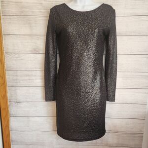 Jennifer Lopez XS black shimmer whimsigoth Y2K grunge sheath dress